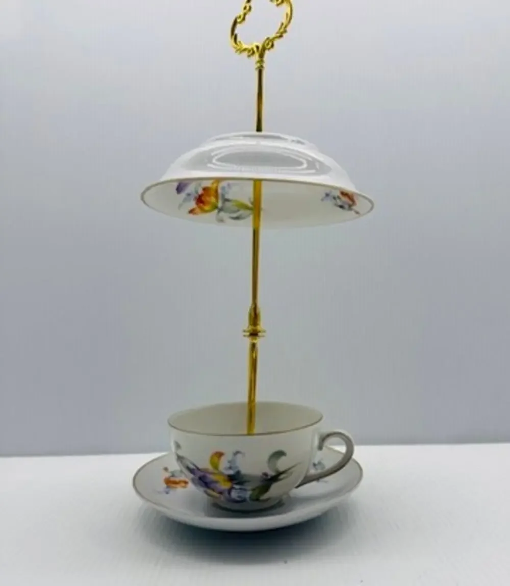 Vintage Teacup Bird Feeder Handmade Garden Decor